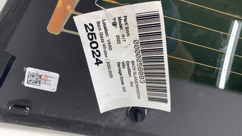 PT00000483J ⭕ 2022-2025 Rivian R1T Rear Windshield Windscreen Back Window Glass PT00000483-J
