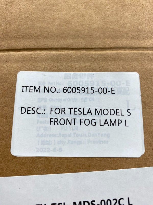 6005915-00-e ⭕ 12-20 Model S Front Driver Side Bumper Fog Lamp Fog light LH NEW 6005915-00-e