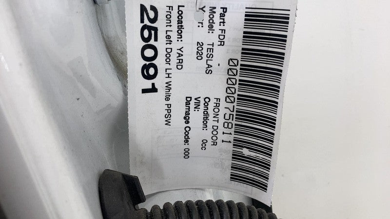 ⭕ 16-20 Model S Front Driver Side Door Shell Panel Left White PPSW 600