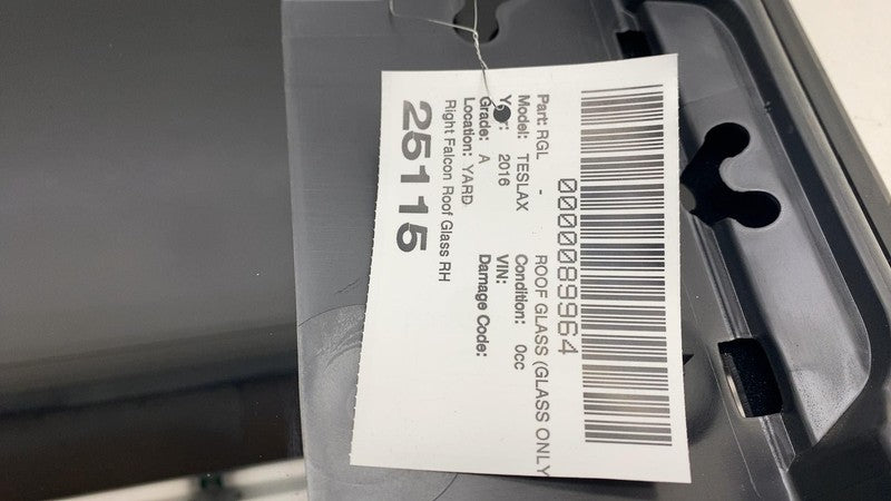 ⭕ 2016-2020 Tesla Model X MX Rear Right Side Falcon Door Roof Glass 10