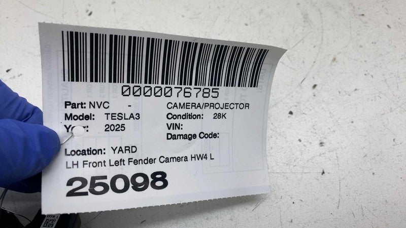 ⭕ 2024-2025 Tesla Model 3 Front Left Repeater Turn Signal Fender Camer