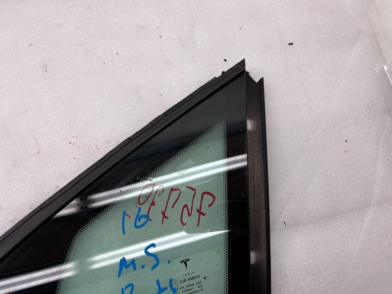 E6 43R-008010 ⭕ 2012-2020 Tesla Model S Rear Passenger Side Quarter Fixed Glass Right Assembly