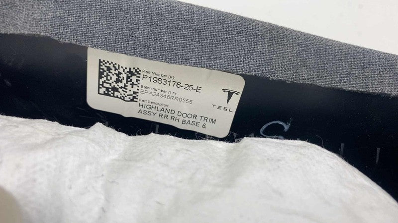 1983176-25-E ⭕ 2024 2025 Tesla Model 3 Rear Highland Door Panel Trim Card Right 1983176-25-E