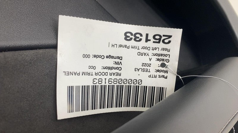 ⭕ 2021-2023 Tesla Model 3 Rear Driver Side Interior Door Panel Trim Ca