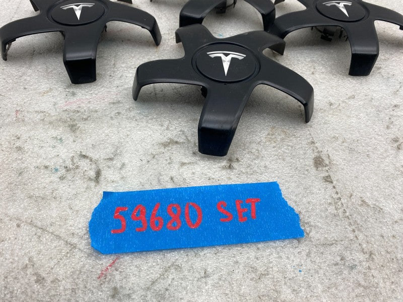 1044234 B ⭕ 17-23 Tesla Model 3 Wheel Center Machined Hub Cap Cover Black 1044234-00-B x4