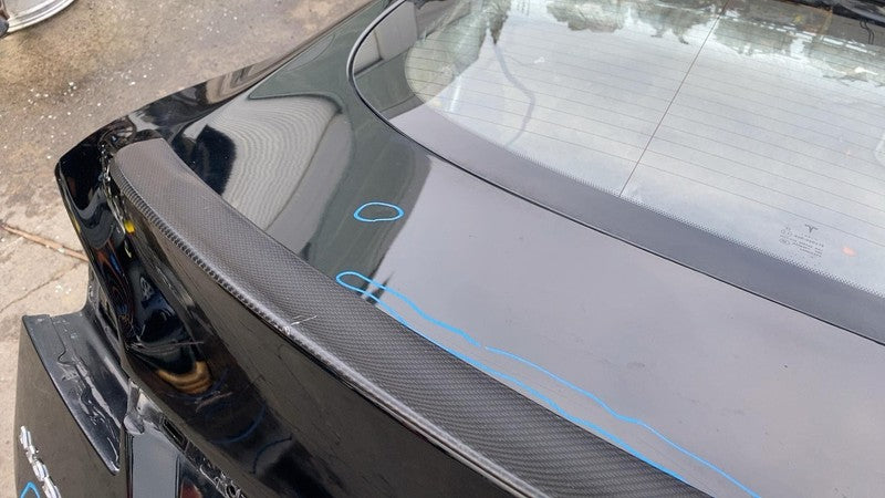 E6 43R-000319 2012-2015 Tesla Model S Rear Tailgate Hatch Panel w/ Liftgate Glass Black - PBSB