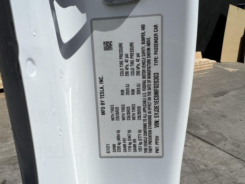 2021-2023 Tesla Model 3 Front Left Quarter Panel Cut Out Frame Lh