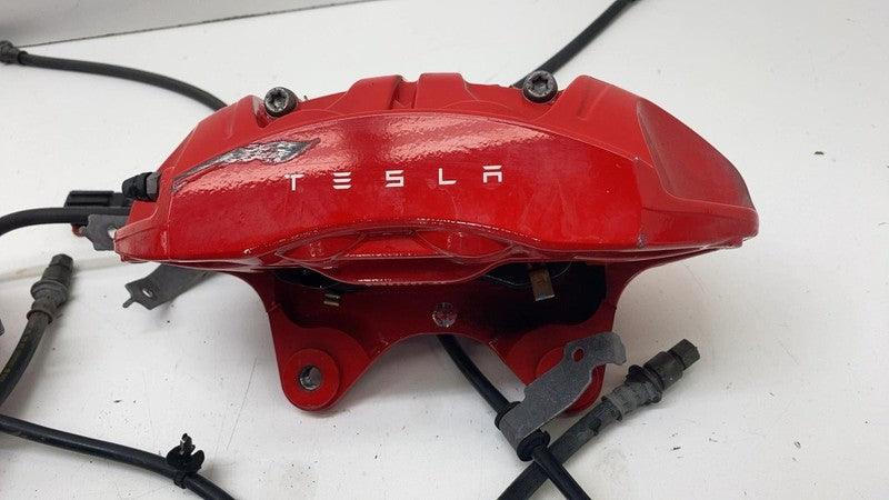 ⭕ 2020-2024 Tesla Model Y Set of 4 Front & Rear Brake Caliper Red Asse