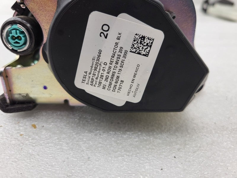 108128101D ⭕ 2017-2023 Tesla Model 3 Rear Right 2nd Row Seat Belt Retractor RH 1081281-01-D
