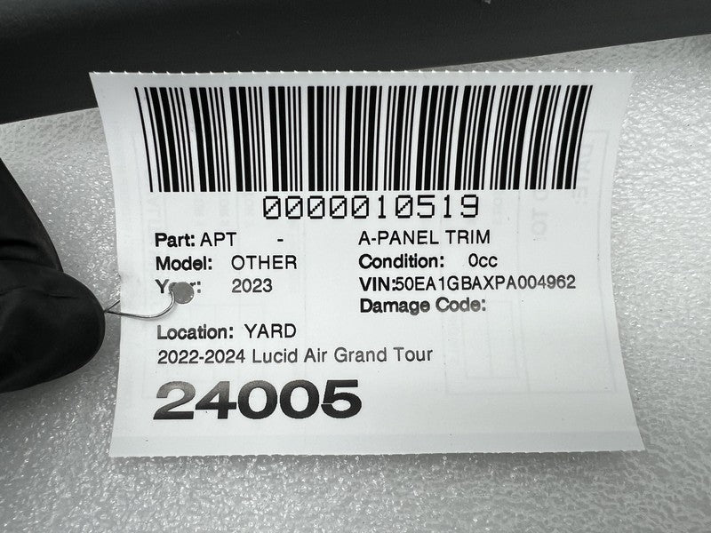 P11-NG12BR-01 ⭕ 2022-2024 Lucid Air Grand Touring Lower Right Side A-Pillar Trim P11-NG12BR-01