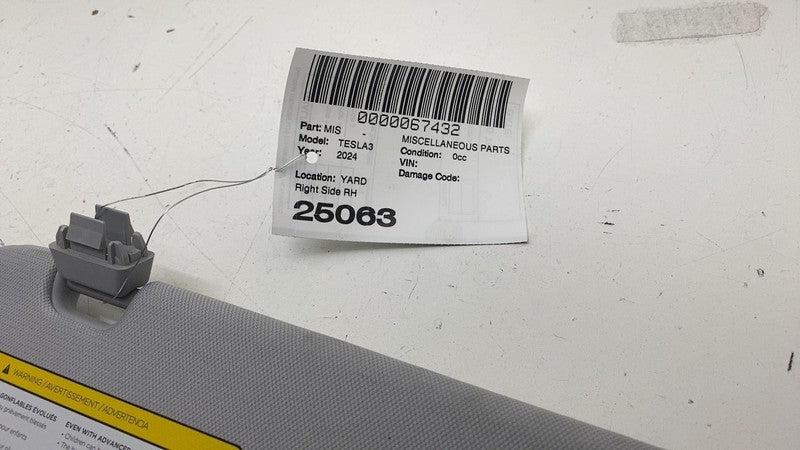 ⭕24-25 Tesla Model 3 Front Passenger Side Windshield Sun Visor Sunvisor Right RH