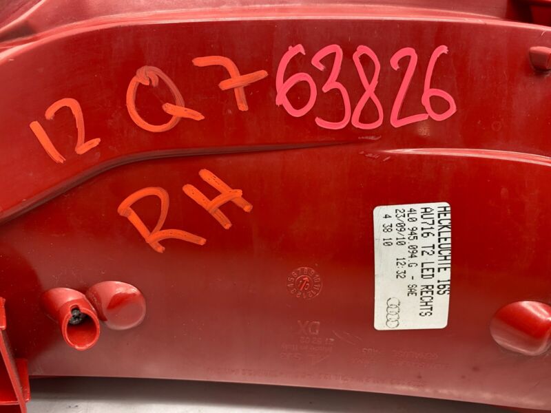 4L0945094G ⭕2010-2015 Audi Q7 Rear Passenger Side Tail Light Lamp Right Assembly 4L0945094G