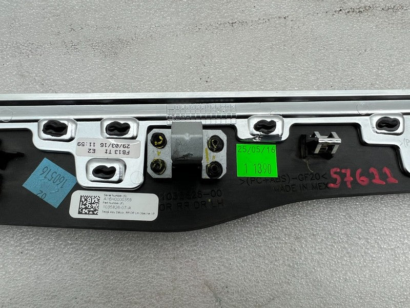 1035826 07 A ⭕ 16-20 Model X Rear Left Door Trim Card Molding Obeche Open Pore 1035826-07-A