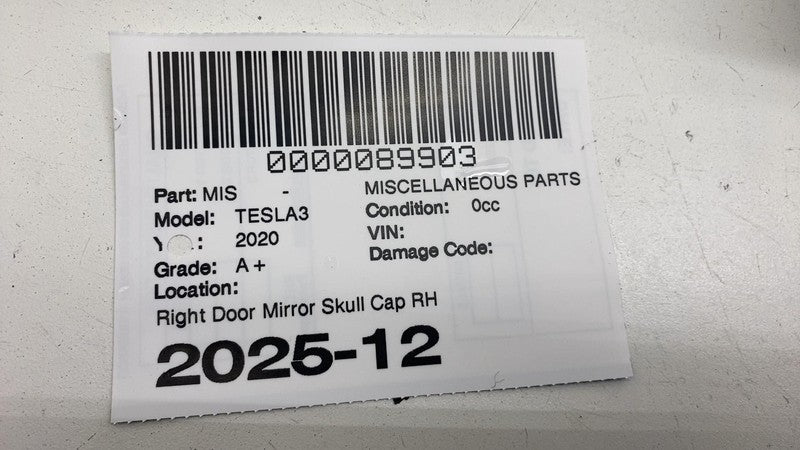 ⭕ 2017-2025 Tesla Model 3 Left Exterior Door Mirror Skull Cap Cover 10