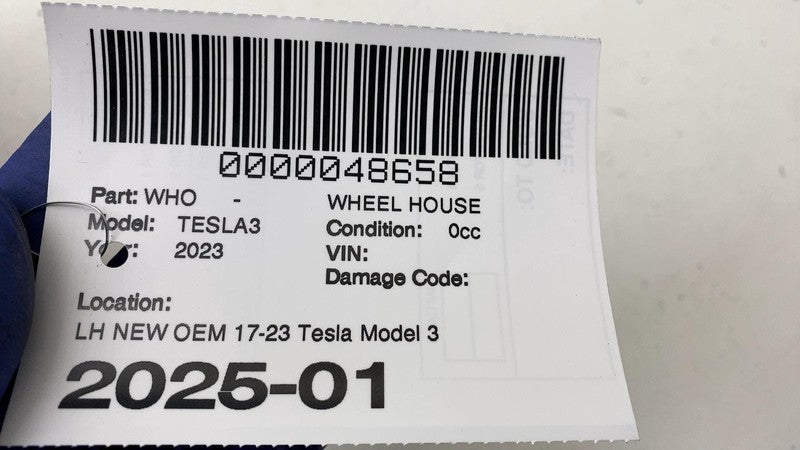 1108147 S0 A 17-23 Tesla Model 3 Rear Left Quarter Panel Wheelhouse Structure Wheel Arch