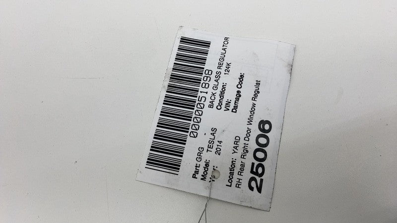 600637700G 2012-2020 Tesla Model S Rear Passenger Side Door Window Regulator & Motor Right