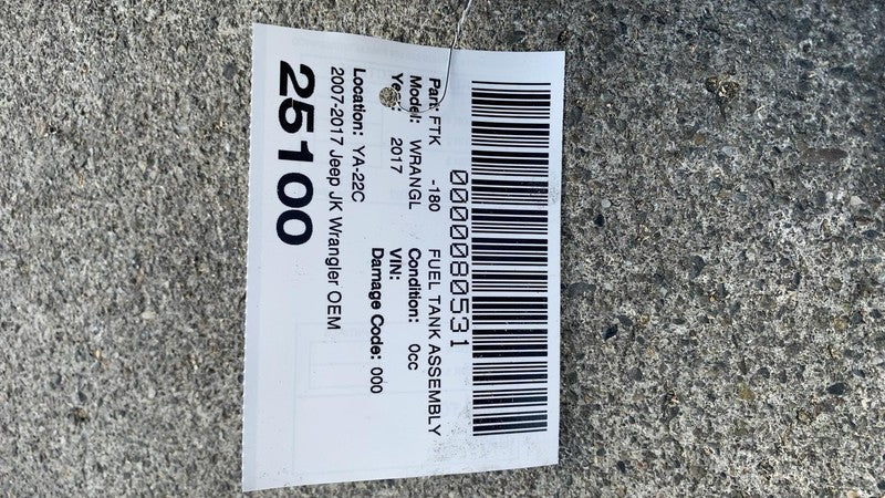 68068728AH ⭕ 2007-2018 Jeep Wrangler JK Fuel Tank 4 Door 22.5 Gallon OEM 68068728AH Damaged