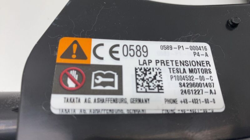 1004532 00 C 12-20 Tesla Model S Left Seat Belt 1st Row Lap Pretensioner Model X 16-20 Right
