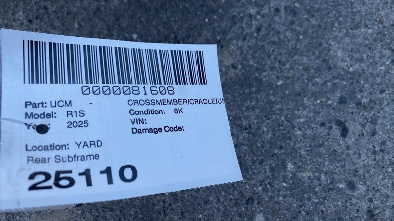 PT00147878 G ⭕ 2025 Rivian R1S Rear Subframe Crossmember Undercarriage Cradle PT00147878-G