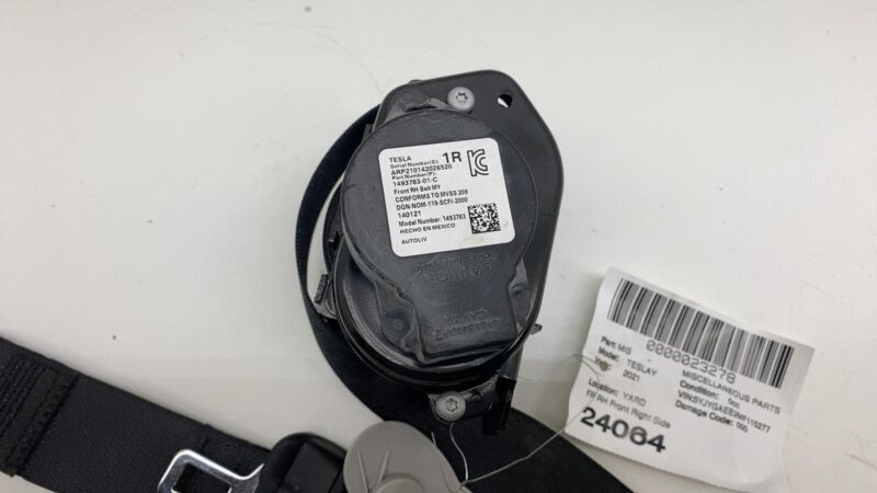 2020-2023 Tesla Model Y MY Front Right 1st Row Seat Belt and Retractor Assembly