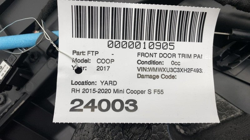 2015-2020 Mini Cooper S F55 Front Passenger Door Panel Cover Trim Cream Right RH