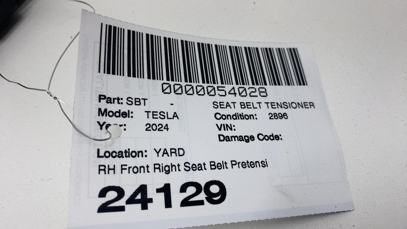 161408700C 2021-2023 Tesla Model S X Front Passenger Side Seat Belt Lap Pretensioner Right