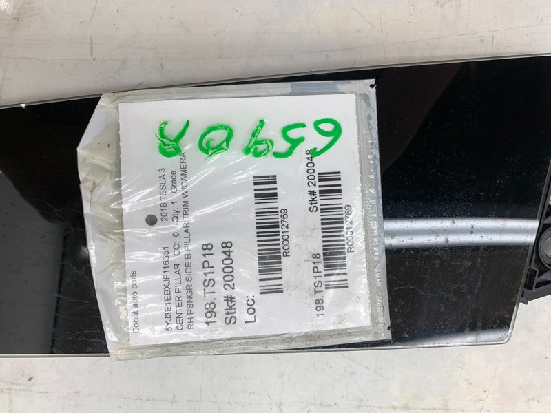 110044100C ⭕17-20 Model 3 Right B-Pillar Applique Glass Trim Molding w/ Camera 1100441-00-C
