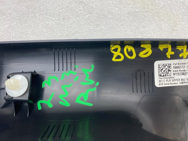 108627700H ⭕ 17-23 Model 3 Rear Passenger Side C-Pillar Upper Trim Cover Right 1086277-00-H