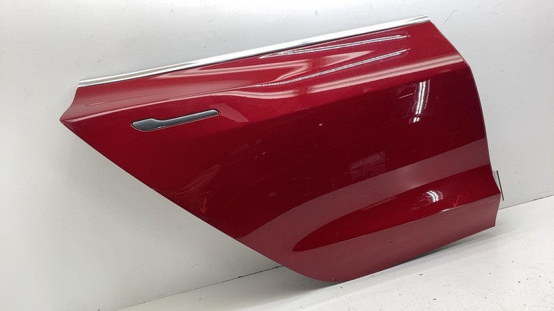 1096623-10-F ⭕ 2017-2020 Tesla Model 3 M3 Rear Passenger Side Door Shell Panel Right Red PPMR