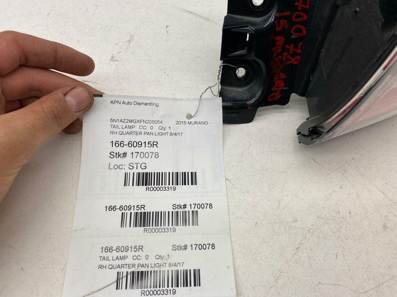 166 60915R ⭕ 15-18 Murano Rear Right Outer Taillight LED Tail Lamp Quarter Panel 166-60915R