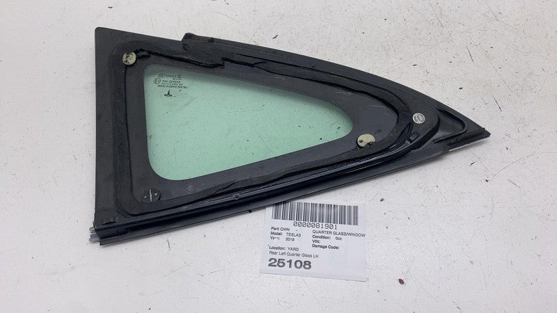 1080703-00 ⭕ 2017-2020 Tesla Model 3 Rear Left Quarter Fixed Window Glass LH OEM 1080703-00