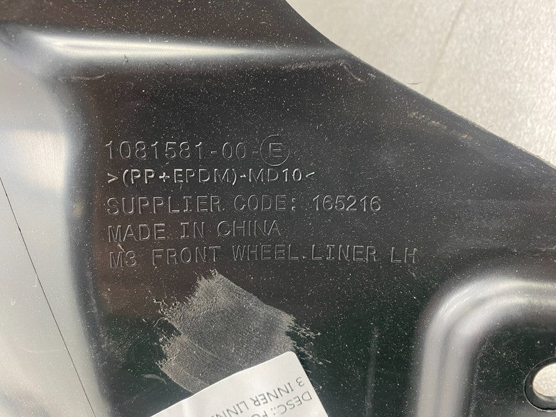 108158100E ⭕ 18-23 Model 3 Front Driver Wheel Fender Liner Splash Shield Left 1081581-00-E