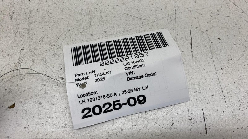 ⭕ 2025 2026 Tesla Model Y Rear Driver Side Liftgate Hinge Left Assy 19