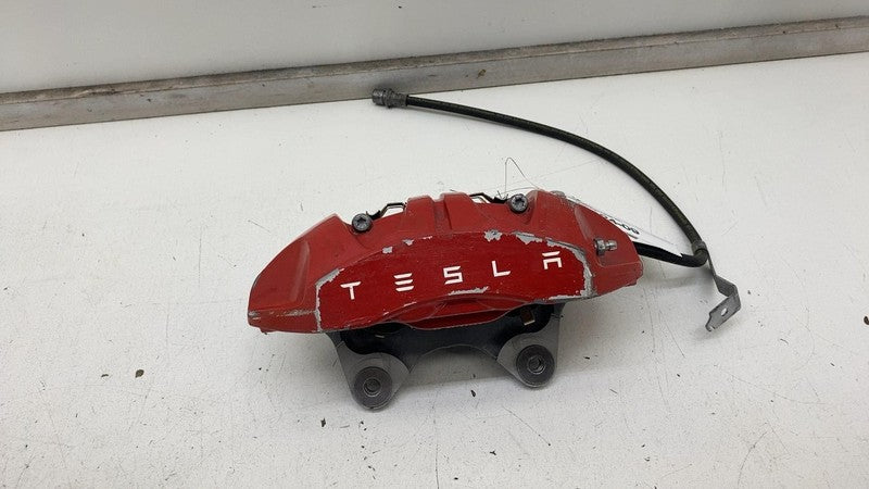 ⭕ 20-23 Tesla Model Y Front Passenger Side Caliper Red w/ Brake Hose L