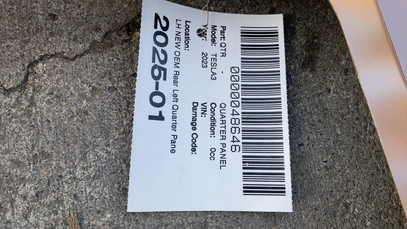 1073677 S0 B ⭕ 2021-2023 Tesla Model 3 Rear Driver Side Outer Body Side Quarter Skin Left NEW