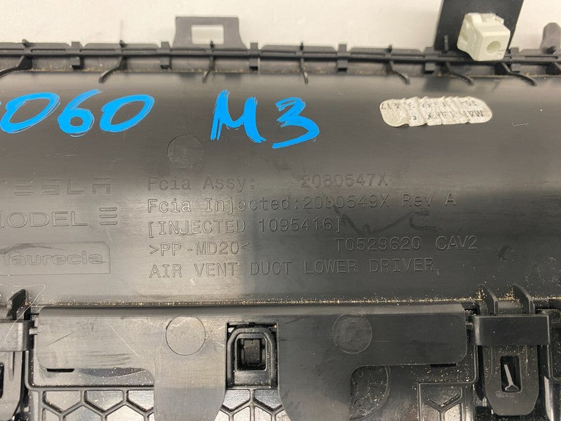 2080547X ⭕ 2017-2023 Tesla Model 3 Y Driver Left Dashboard Heater A/C Air Vent Dash Duct