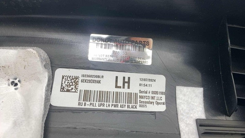 ⭕ 17-25 Chrysler Pacifica Left B-Pillar Upper Trim Cover Panel Black 6