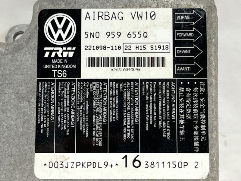 5N0 959 655Q 2009-2012 Volkswagen Passat CC Tiguan SRS Control Module Unit 5N0959655Q OEM