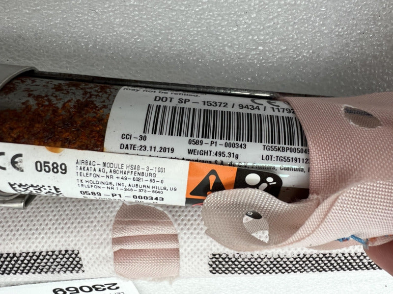1005261 00 H 2012-2020 Tesla Model S Driver Side Roof Curtain Safety Airbag Left LH Assembly