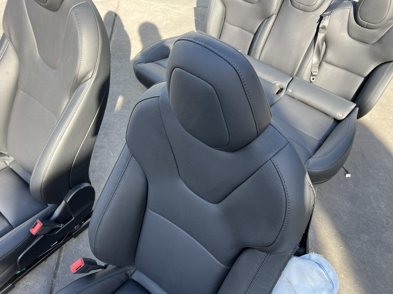 ⭕ 21-23 Tesla Model S Left & Right Front Bucket Seat + Rear 2nd Row Seat Black