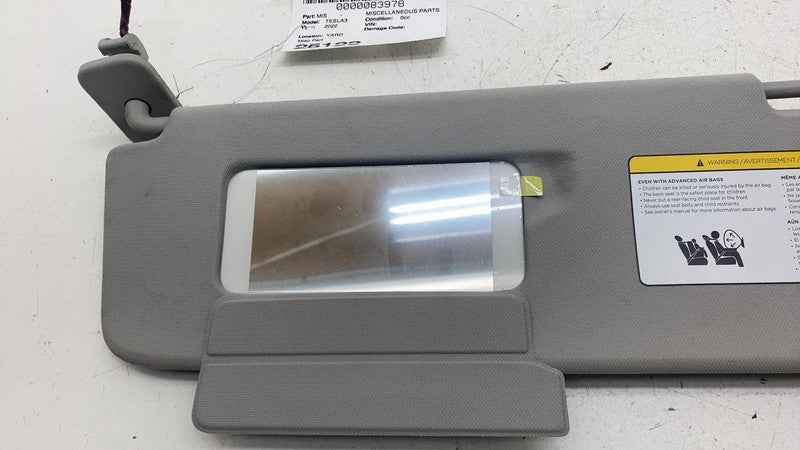 ⭕ 17-23 Tesla Model 3 M3 Front Driver Side Windshield Sun Visor Sunvis