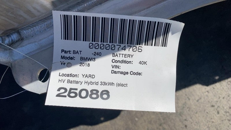 8647909-02 ⭕ 2017-2018 BMW i3 High Voltage Li-Ion Battery Hybrid Assy 33kWh 94Ah 40k Miles