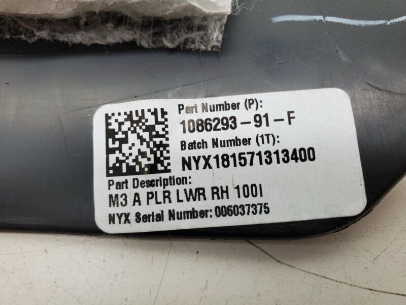 1086293 91 F ⭕ 17-23 Model 3 Front Right Lower A-Pillar Sill Scuff Plate Cover 1086293-91-F