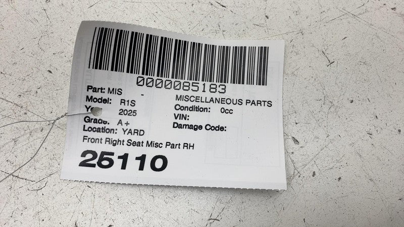 PT00529249A ⭕ 2025 Rivian R1S Front Passenger Right Seat Inner Trim Cover Panel PT00529249-A