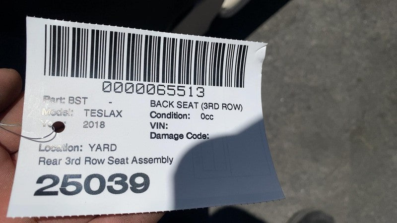 ⭕ 2016-2020 Tesla Model X Rear Left & Right 3rd Row Seat Leather White