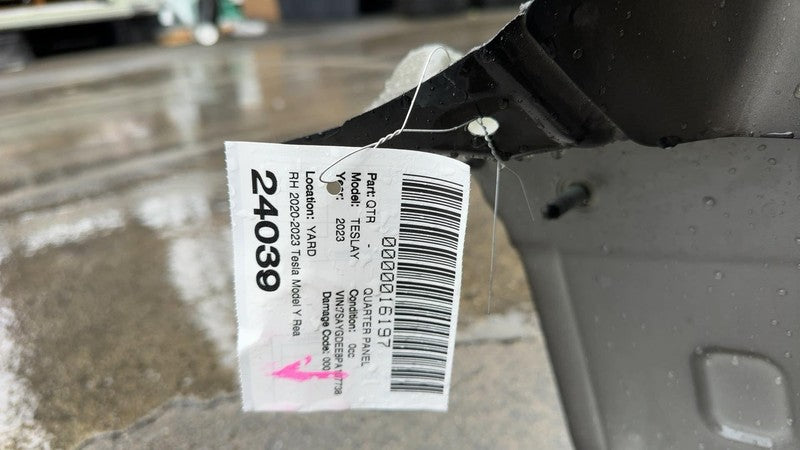 ⭕ 2020-2023 Tesla Model Y Rear Right Quarter Panel Structural Cutout Black PBSB