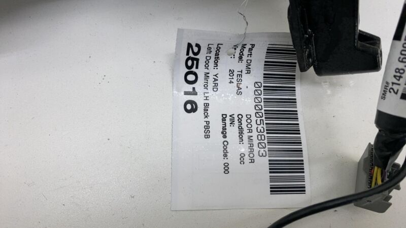 1041317 00 A 2012-2015 Tesla Model S Driver Exterior Rear View Door Mirror Left LH Black PBSB