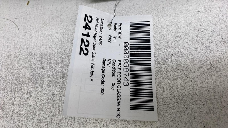 ⭕ 2022-2024 Rivian R1T Rear Passenger Side Door Glass Window Right RH Assembly