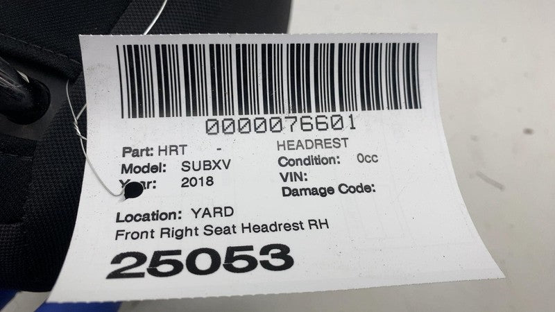 ⭕ 2018-2020 Subaru Crosstrek Front Passenger Side Seat Headrest Black Right OEM