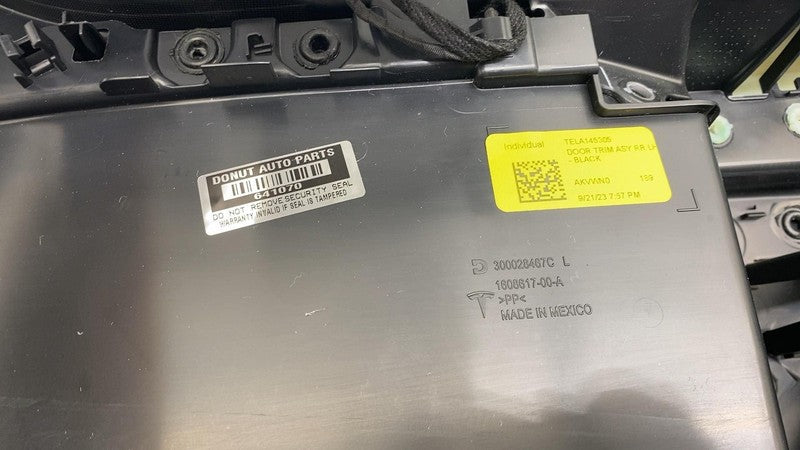 1608617-00-A ⭕ 2021-2023 Tesla Model 3 Rear Driver Side Interior Door Panel Trim Card Left LH